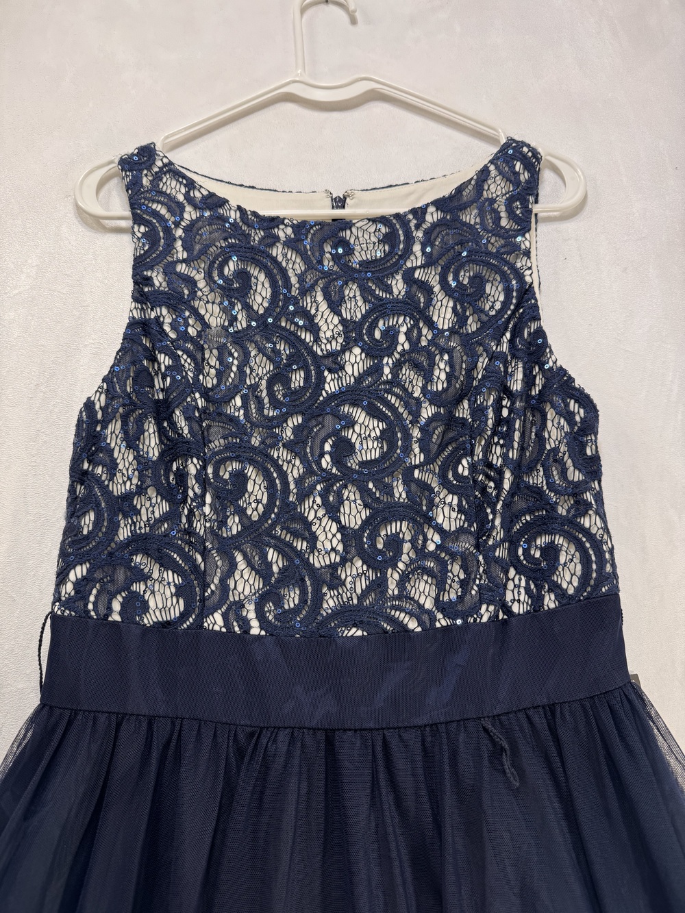 Jessica Howard Navy Lace Sequin Cocktail Dress Sz 10 NWT - Picture 3 of 7